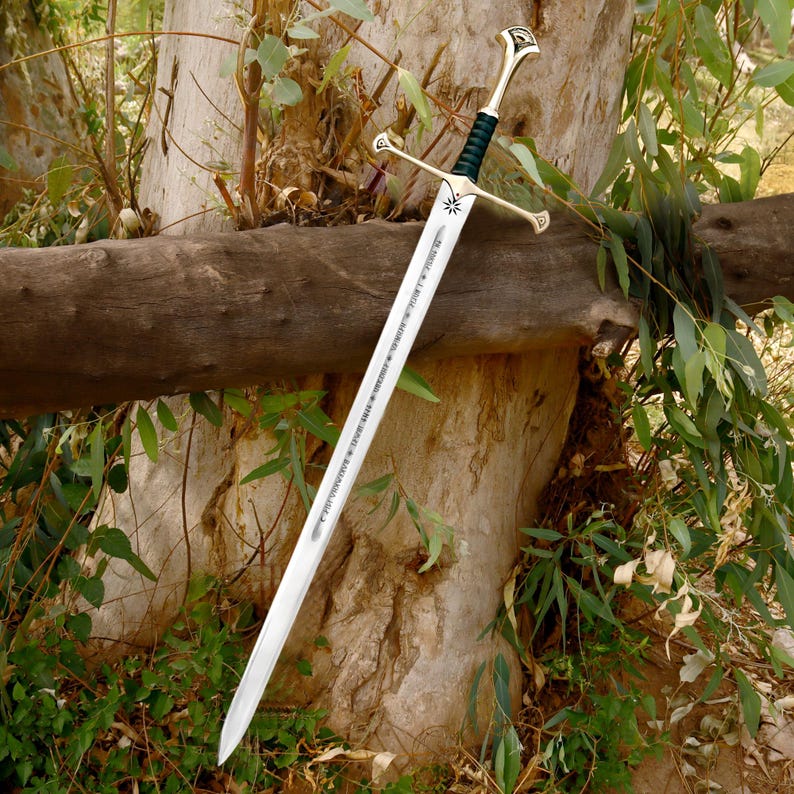 Handmade master sword buster sword viking sword larp anduril sword - Groomsman gift for boyfriend birthday gift for dad gift for husband image 7