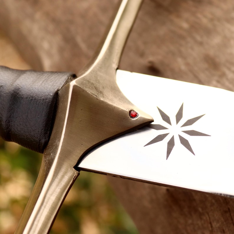 Handmade master sword buster sword viking sword larp anduril sword - Groomsman gift for boyfriend birthday gift for dad gift for husband image 8