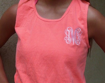 Comfort Colors tank top, monogrammed tank top, Comfort colors sleevless t shirt,