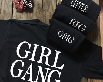 Big lil sorority shirt, girl gang t shirt