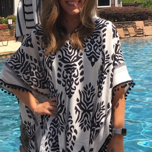 Swimwear coverup, boho style bathing suit coverup