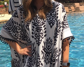 Swimwear coverup, boho style bathing suit coverup