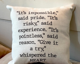 Custom Quote Pillow, Inspirational Saying, Personalized Print