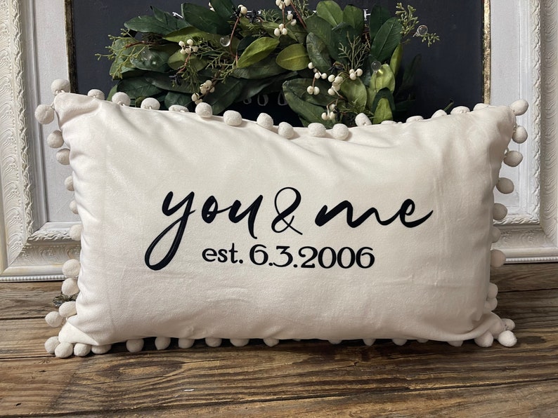 Personalized pillow, customize pillow words and letters, address pillow, name pillow, family name pillow, dog memorial pillow image 10