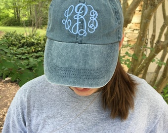 monogrammed baseball cap, adams monogrammed baseball hat