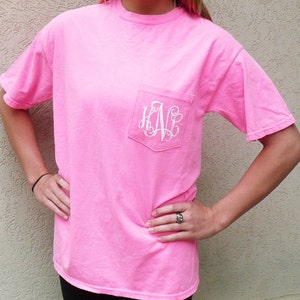 monogrammed pocket t-shirt, personalized pocket t-shirt, Comfort colors t shirt image 4