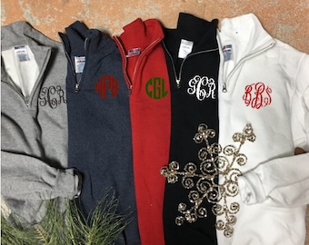 SALE monogrammed sweatshirt, quarter zip sweatshirt monogrammed