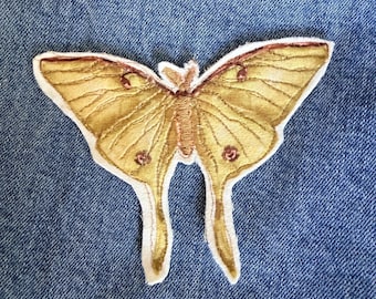 Butterfly applique patch, Slow Stitch Embroidered, Boho Upcycle Embellishment, Sew on