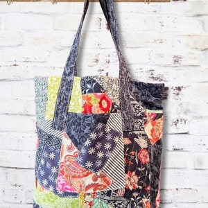 Upcycled tote bag, upcycled patchwork tote bag, floral, paisley tote, mothers day tote