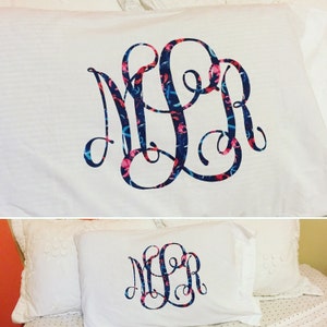 Monogrammed pillow case, lilly inspired monogram