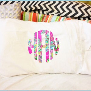 Monogrammed pillow case, lilly inspired monogram