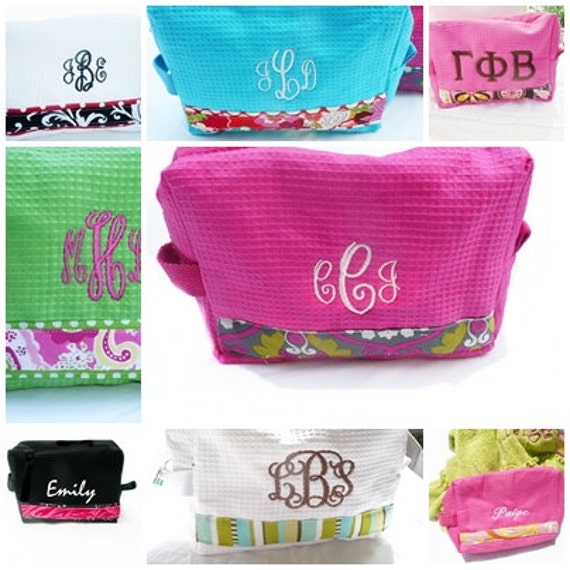 Items similar to monogrammed makeup bag, personalized cosmetic bag, design your own on Etsy