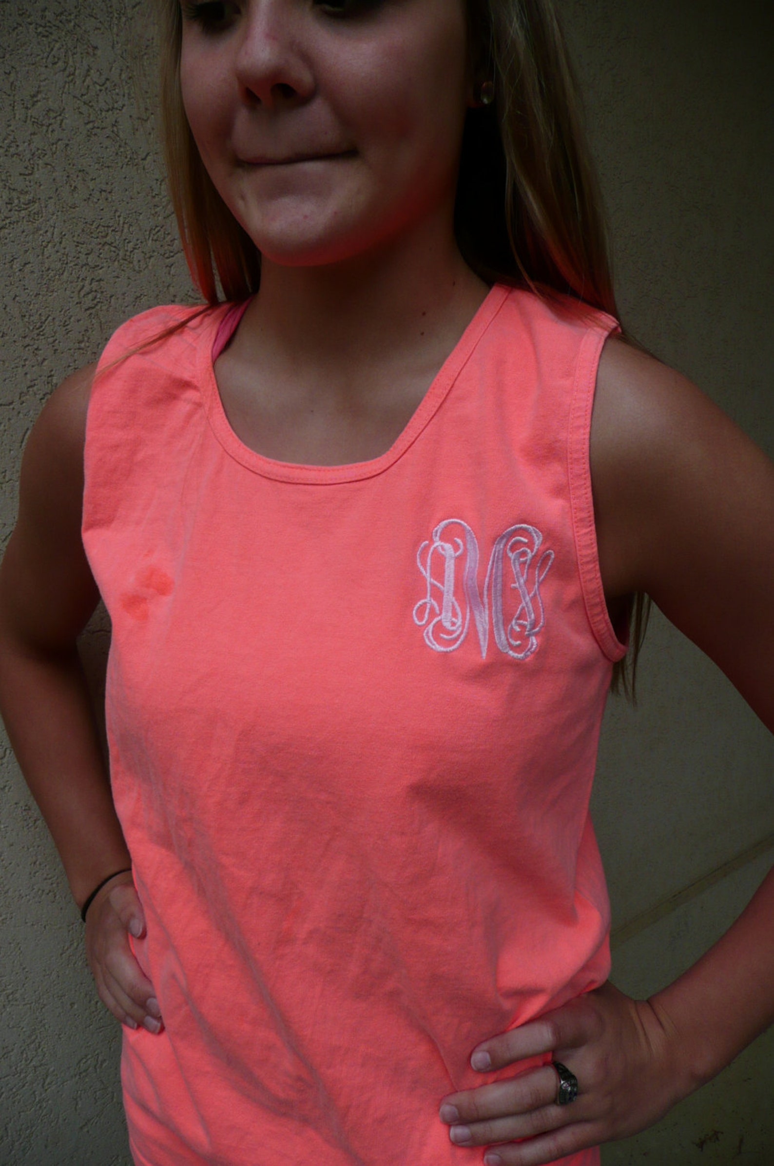 Comfort Colors Tank Top Monogrammed Tank Top Etsy