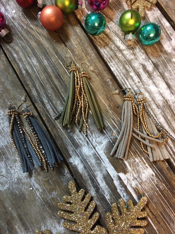 Angie Suede Tassel-Silver
