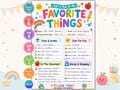 All About My Teacher Favorite Things List, Back To School Teacher Questionnaire Printable Canva Template Classroom Survey product logo