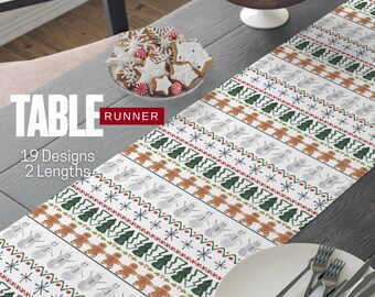 Watercolor Christmas Table Runner: Mix and Match Holiday Hosting Decor for Winter | 19 Coordinating Designs, Two Lengths