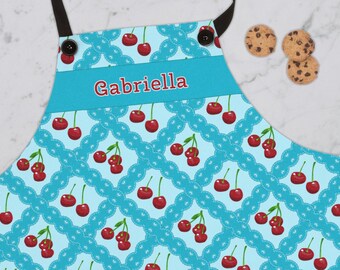 Cherries & Lace Apron with Buttons, Apron Customer Personal, Customer Apron, Giftful Customs, Cherrie, Cher ries, Preppie, Checkers Print, C