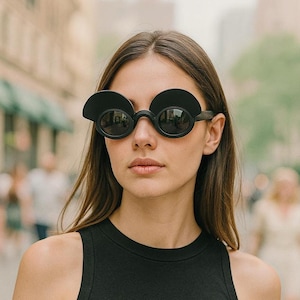 Minimalist Matte Black Sunglasses – Handmade Geometric Glasses for Fashion & Everyday Style, Unisex, Party, Special Design sunglasses