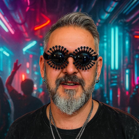 Ocean-inspired Festival Sunglasses – Handmade for Rave  display picture 1