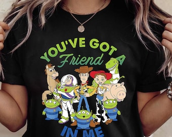Vintage Disney Pixar Toy Story Cartoon Group Shot Graphic Premium T-Shirt, Disney Trip Gift, Disneyland Shirt for Kids & Adults, Pixar Tee