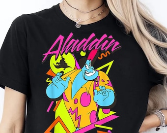 Disney Aladdin Genie 90s Style Portrait Shirt, Aladdin Shirt, Disneyland Family Matching Shirt, Magic Kingdom, WDW Epcot Theme Park Shirt.