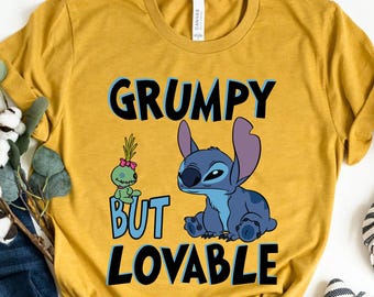 Stitch Grumpy But Lovable Shirt, Funny Lilo & Stitch Tee, Disney Vacation Shirt, Disneyland Outfit, Stitch Character Shirt, Cute Disney Gift
