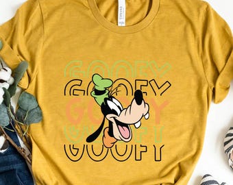 Retro Goofy Face Vintage Shirt, Goofy Disney Shirt, Disney Characters Shirt, Disneyland Shirt, Classic Goofy Shirt, Goofy Matching T-shirts