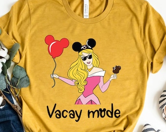 Aurora Sleeping Beauty Vacay Mode Shirt, Princess Aurora Shirt, Disney Family Tee, Inspired Shirt, Disney Matching Shirt, Woman Gift Tee.