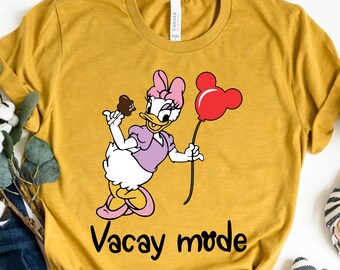 Retro Daisy Duck Face Vacay Mode Shirt, Vintage Daisy Duck Shirt, Disney Characters Shirt, Disneyland Vacation, Classic Disney, Daisy Tee