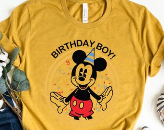 Mickey Mouse Birthday Boy Shirt, Disney Birthday Shirt, Mickey Party Tee, Kids Disney Birthday Outfit, Disneyland Celebration Shirt.