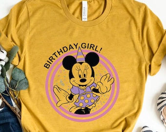 Minnie Mouse Birthday Girl Shirt, Disney Birthday Shirt, Minnie Party Tee, Kids Disney Birthday Outfit, Disneyland Celebration Shirt.