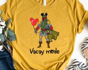 Boba Fett Vacay Mode Shirt, Star Wars Characters Tee, Boba Fett Disney Vacation Shirt, Disneyland Shirt, Disney World Boba Fett Shirt.