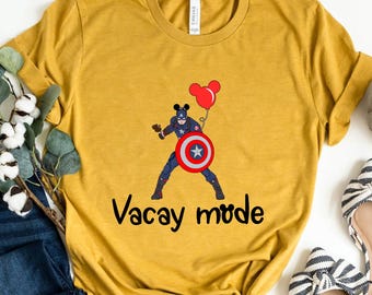 Captain America Vacay Mode Shirt: Avengers Vacation Tee