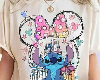 Comfort Colors® Vintage Disney Stitch Shirt, Mickey Castle Tee, Dog Lover T-Shirt, Lilo and Stitch Tee, Minnie Bow Shirt, Mickey Head Shirt.