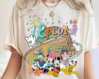 Comfort Colors® Vintage Mickey and Friends Disney Epcot Shirt, Disney Epcot World Tour,Disneyland Family Vacation, Drinking around the World