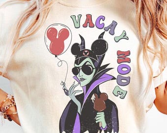Comfort Colors® Maleficent Vacay Mode Shirt, Funny Disney Villains T-shirt, Funny Disney Outfit, Disney Family Trip Tee, Disneyworld Wdw Tee