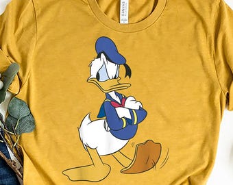 Vintage Disney Mickey And Friends Donald Duck Traditional Portrait Premium T-Shirt, Retro Cartoon Tee for Kids & Adults, Classic Disney Tee.