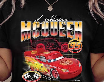 Vintage Cars - Lightning McQueen Racing Premium T-Shirt, Disney Pixar Birthday Shirt for Boys, Race Car Tee, Toddler Kids Graphic Tee Gift