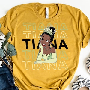Retro Tiana Princess Vintage T-Shirt, Tiana Character Shirt, Disney Family Tee, Princess and the Frog Shirt, Inspired Disney Matching Shirt.
