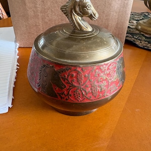 Vintage Brass Unicorn Trinket Box