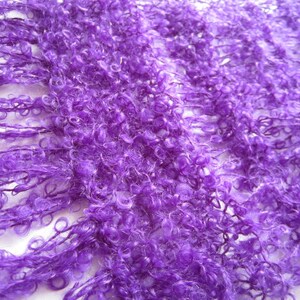 Knit scarf, purple, warm, wool, cozy, handmade, shawl, bright, soft image 4