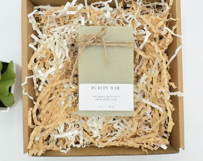 Organic Green Clay Soap Bar: Olive Oil, Vegan, Handmade in USA