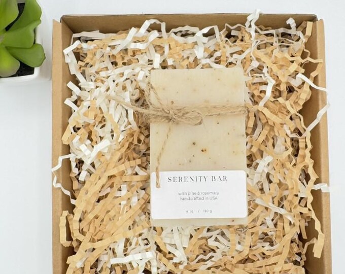 100% Organic Soap Bar -  Pine & Rosemary 4 oz - Natural, Vegan, Handmade in USA