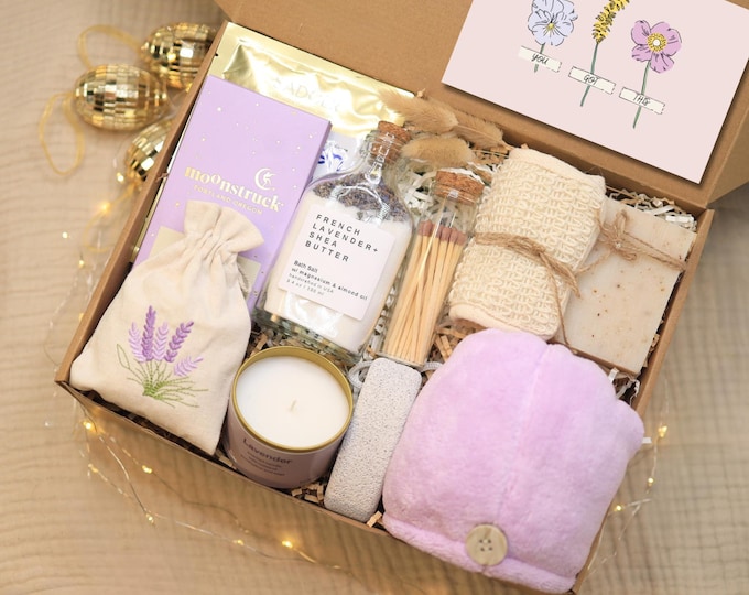 Thinking of You Gift Box – Stress Relief Care Package | Self Care Spa Set | Comfort & Relaxation Gift