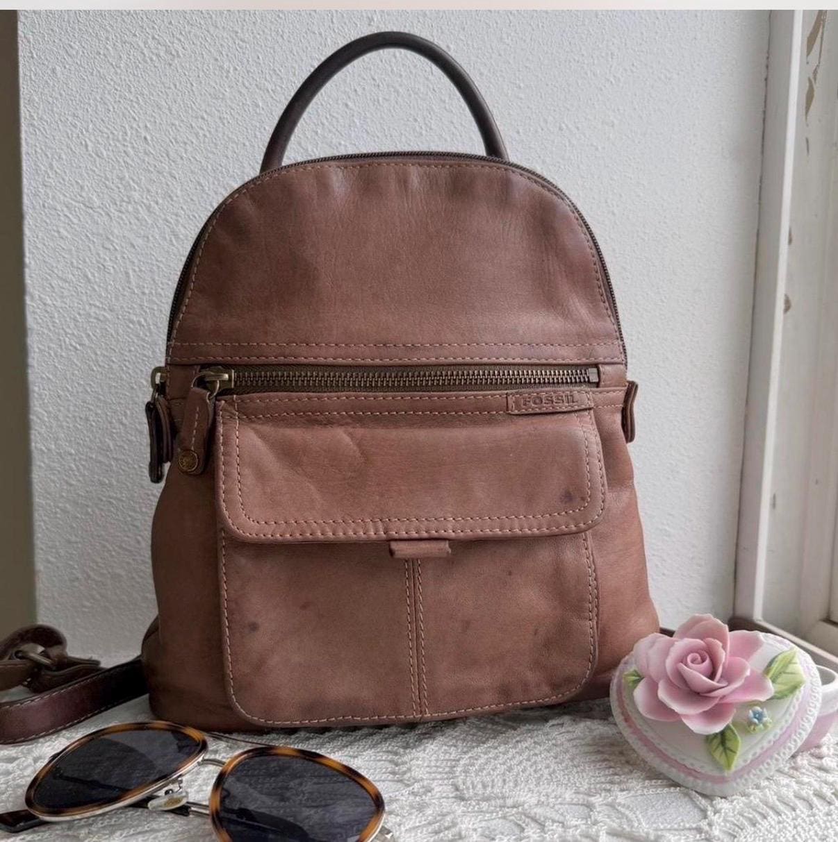 90s Brown Leather Mini Backpack - Etsy