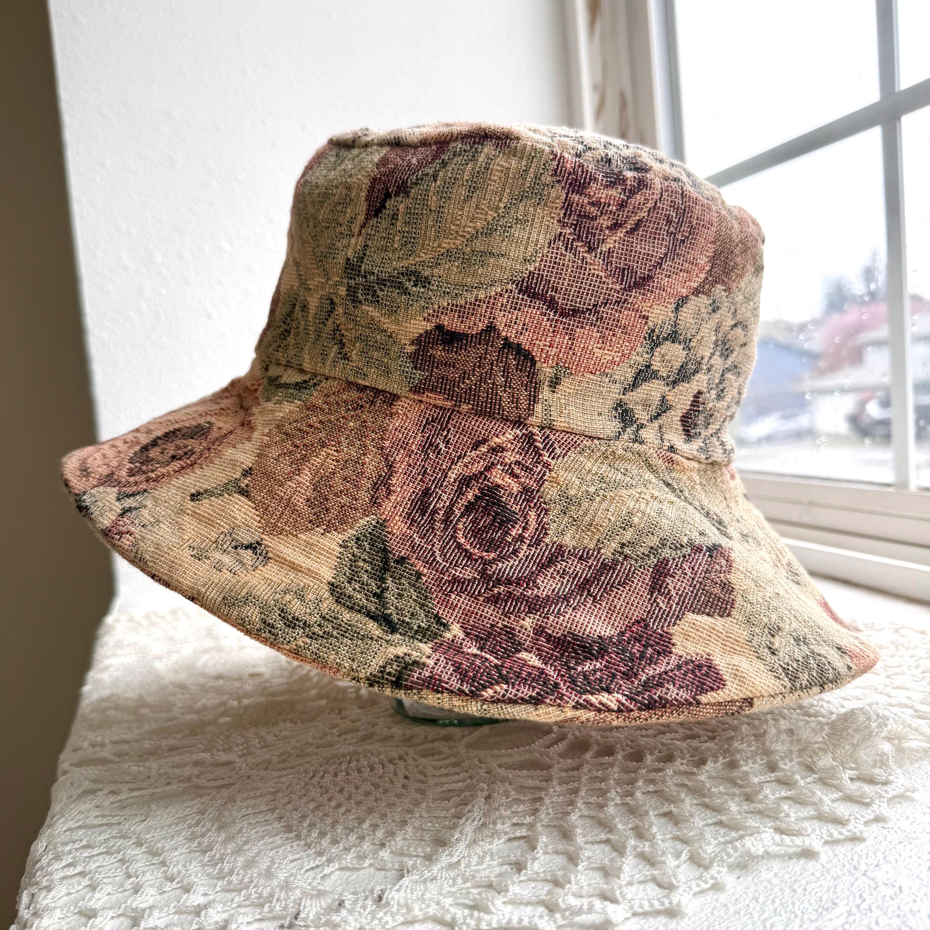 Vintage Floral Tapestry Bucket Hat, Rose Jacquard  display picture 1