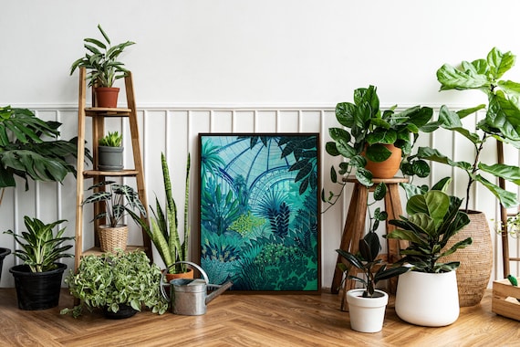 LA SERRE BLEUE, Impression d'art sur toile encadrée, série limitée,