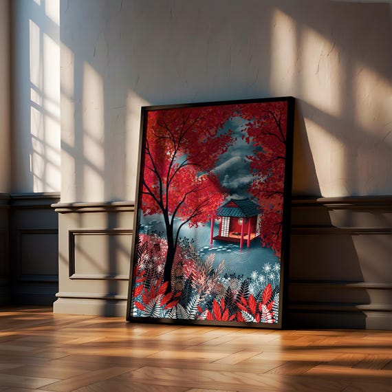 PAVILLON JAPONAIS, Impression d'art sur toile encadrée, série limitée