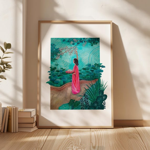 Petals in hands, aquarelle impression d'art en série limitée signée, Giclée qualité musée