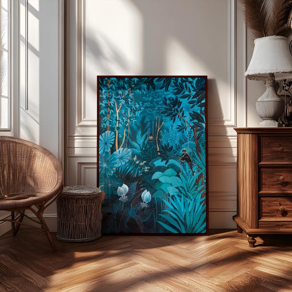 FORÊT TROPICALE, Impression d'art sur toile encadrée, série limitée